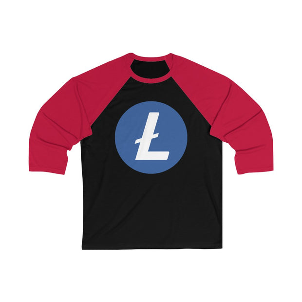 Litecoin (LTC) Unisex 3\4 Sleeve Baseball Tee