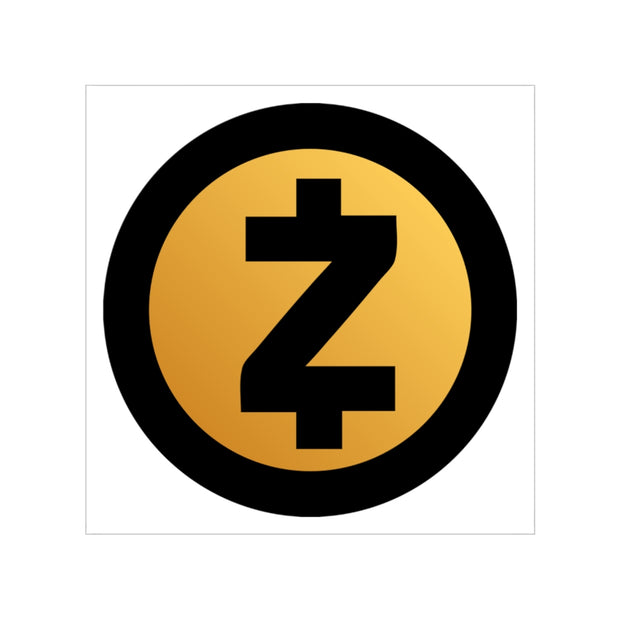 Zcash (ZEC) Transparent Outdoor Stickers, Square
