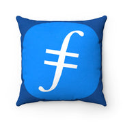 Filecoin (FIL) Faux Suede Square Pillow