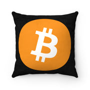 Bitcoin (BTC) Faux Suede Square Pillow