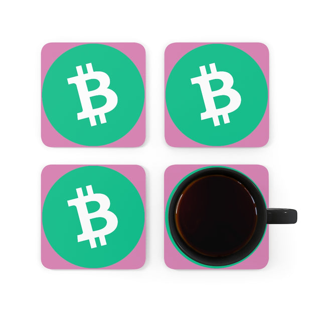 Bitcoin Cash (BCH) Corkwood Coaster Set