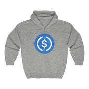 USD Coin (USDC) Unisex Heavy Blend™ Full Zip Hooded Sweatshirt