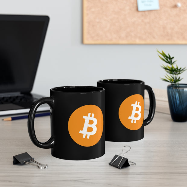 Bitcoin (BTC) 11oz Black Mug
