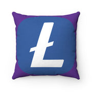Litecoin (LTC) Faux Suede Square Pillow
