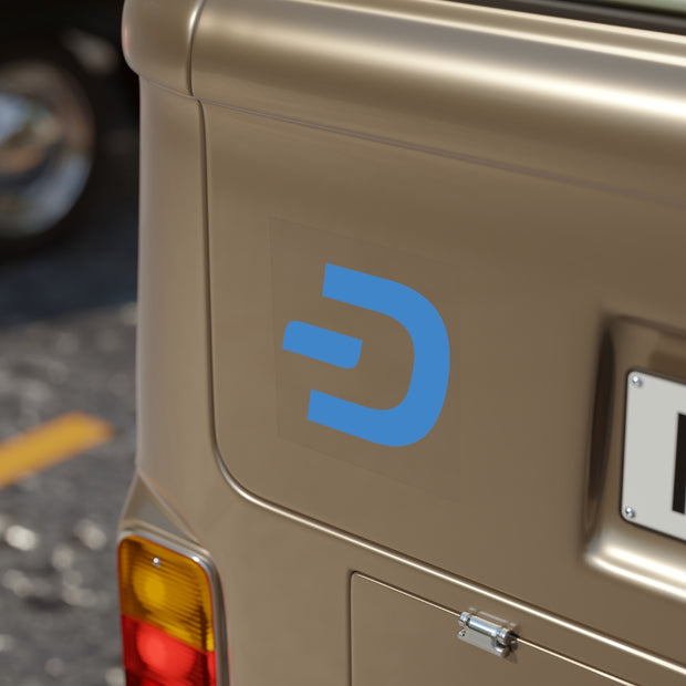 Dash (DASH) Transparent Outdoor Stickers, Square