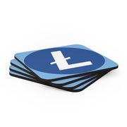 Litecoin (LTC) Corkwood Coaster Set