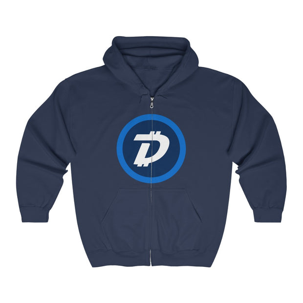 DigiByte (DGB) Unisex Heavy Blend™ Full Zip Hooded Sweatshirt