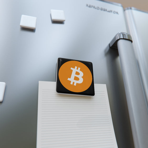 Bitcoin (BTC) Porcelain Magnet, Square