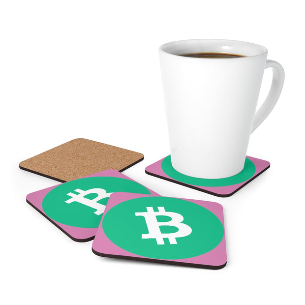 Bitcoin Cash (BCH) Corkwood Coaster Set