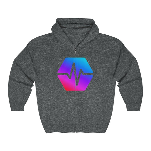 PulseChain (PLS) Unisex Heavy Blend™ Full Zip Hooded Sweatshirt