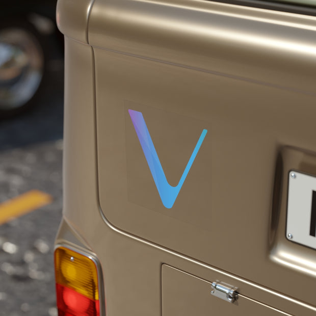 VeChain (VET) Transparent Outdoor Stickers, Square