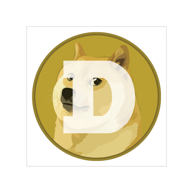Dogecoin (DOGE) Transparent Outdoor Stickers, Square