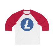 Litecoin (LTC) Unisex 3\4 Sleeve Baseball Tee