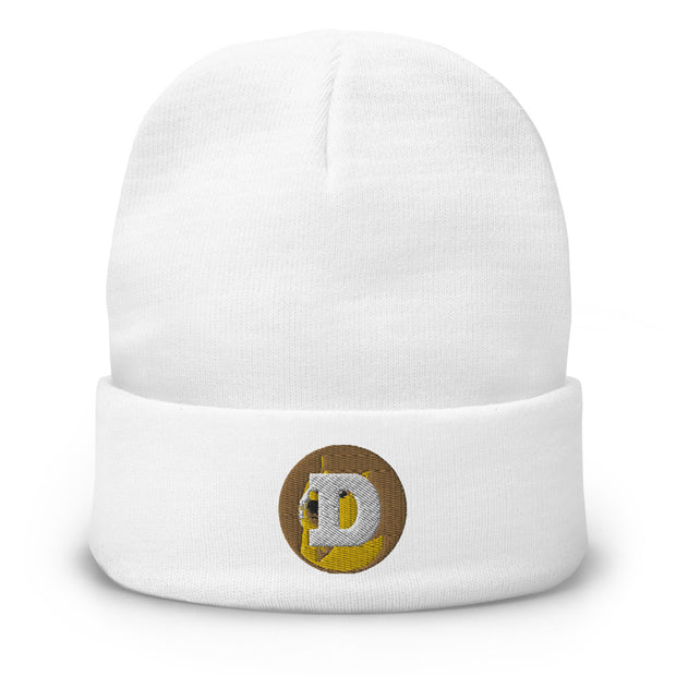 Dogecoin (DOGE) Embroidered Beanie