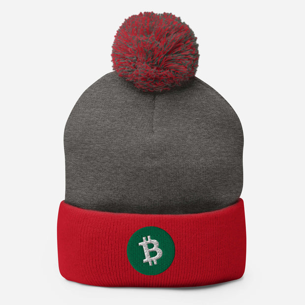 Bitcoin Cash (BCH) Embroidered Pom-Pom Beanie