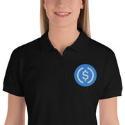 USD Coin (USDC) Embroidered Ladies' Polo Shirt